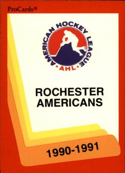 1990-91 ProCards AHL/IHL #295 Rochester Americans Front