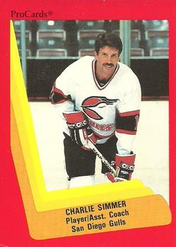 1990-91 ProCards AHL/IHL #300 Charlie Simmer Front