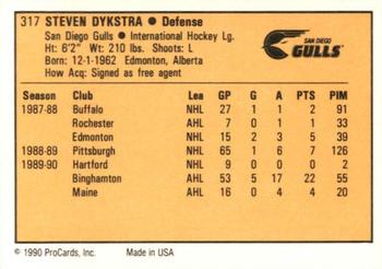 1990-91 ProCards AHL/IHL #317 Steven Dykstra Back