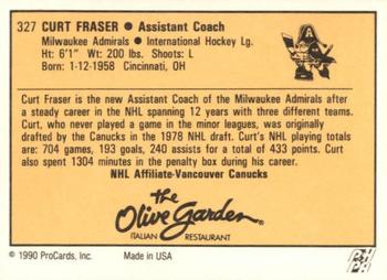 1990-91 ProCards AHL/IHL #327 Curt Fraser Back