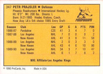 1990-91 ProCards AHL/IHL #347 Petr Prajsler Back