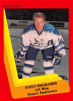 1990-91 ProCards AHL/IHL #350 Kyosti Karjalainen Front