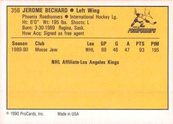 1990-91 ProCards AHL/IHL #356 Jerome Bechard Back