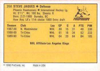 1990-91 ProCards AHL/IHL #358 Steve Jaques Back