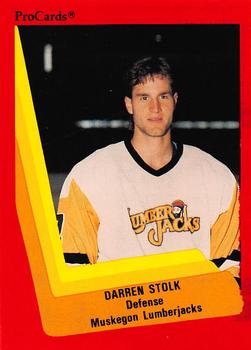1990-91 ProCards AHL/IHL #384 Darren Stolk Front