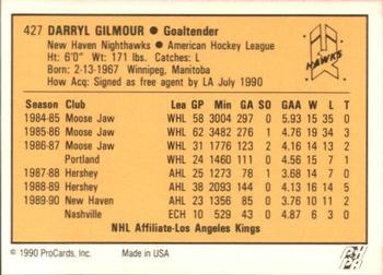 1990-91 ProCards AHL/IHL #427 Darryl Gilmour Back