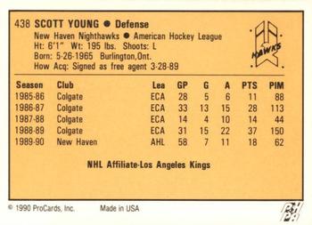 1990-91 ProCards AHL/IHL #438 Scott Young Back