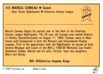 1990-91 ProCards AHL/IHL #440 Marcel Comeau Back