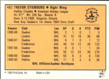 1990-91 ProCards AHL/IHL #462 Trevor Stienburg Back