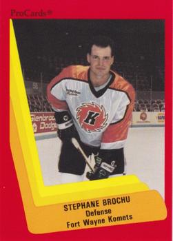 1990-91 ProCards AHL/IHL #546 Stephane Brochu Front