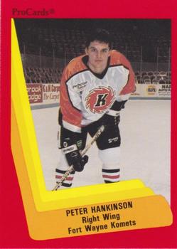 1990-91 ProCards AHL/IHL #547 Peter Hankinson Front