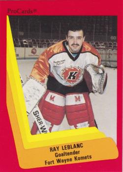 1990-91 ProCards AHL/IHL #553 Ray LeBlanc Front