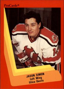 1990-91 ProCards AHL/IHL #569 Jason Simon Front