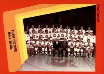 1990-91 ProCards AHL/IHL #580 Utica Devils Team Picture Front