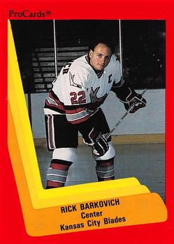 1990-91 ProCards AHL/IHL #588 Rick Barkovich Front