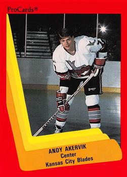 1990-91 ProCards AHL/IHL #593 Andy Akervik Front