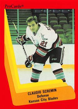 1990-91 ProCards AHL/IHL #597 Claudio Scremin Front