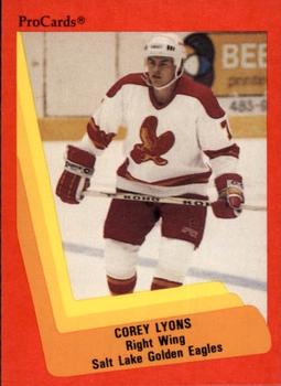 1990-91 ProCards AHL/IHL #615 Corey Lyons Front