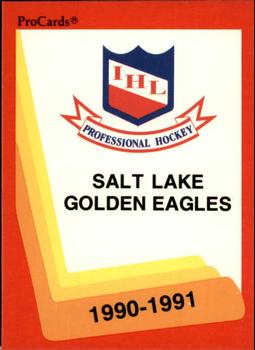1990-91 ProCards AHL/IHL #628 Salt Lake Golden Eagles Front