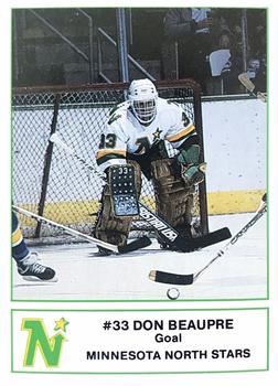 1985-86 7-Eleven Minnesota North Stars #4 Don Beaupre Front