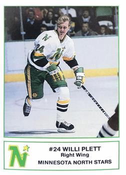 1985-86 7-Eleven Minnesota North Stars #7 Willi Plett Front