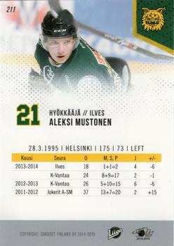 2014-15 Cardset Finland #211 Aleksi Mustonen Back