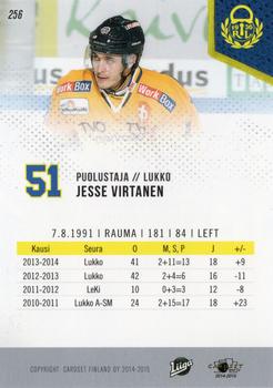 2014-15 Cardset Finland #256 Jesse Virtanen Back