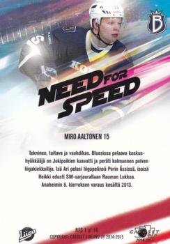 2014-15 Cardset Finland - Need For Speed #NFS1 Miro Aaltonen Back