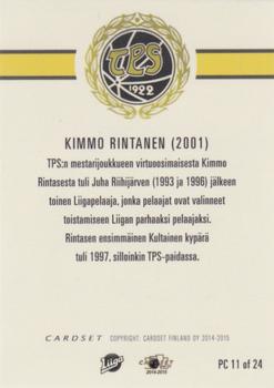 2014-15 Cardset Finland - Player’s Choice Best Of The Best #PC11 Kimmo Rintanen Back