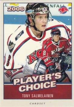 2014-15 Cardset Finland - Player’s Choice Best Of The Best #PC16 Tony Salmelainen Front