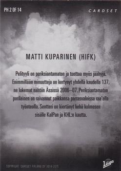 2014-15 Cardset Finland - Play Hard #PH2 Matti Kuparinen Back