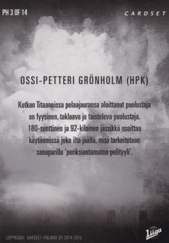 2014-15 Cardset Finland - Play Hard #PH3 Ossi-Petteri Grönholm Back