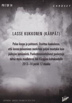2014-15 Cardset Finland - Play Hard #PH7 Lasse Kukkonen Back