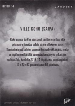 2014-15 Cardset Finland - Play Hard #PH10 Ville Koho Back