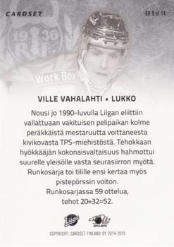 2014-15 Cardset Finland - Golden Helmets #GH9 Ville Vahalahti Back