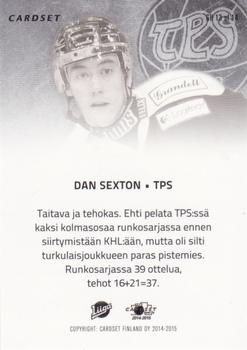 2014-15 Cardset Finland - Golden Helmets #GH13 Dan Sexton Back