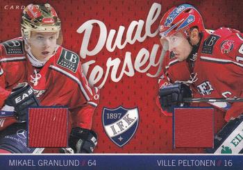 2014-15 Cardset Finland - Dual Jersey Series 1 Exchange #NNO Mikael Granlund / Ville Peltonen Front