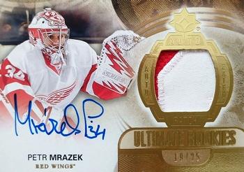 2013-14 Upper Deck Ultimate Collection - Rookie Patch Autographs #161 Petr Mrazek Front