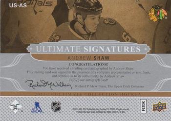 2013-14 Upper Deck Ultimate Collection - Ultimate Signatures Veterans #US-AS Andrew Shaw Back