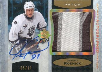 2013-14 Upper Deck Ultimate Collection - Ultimate Threads Patches Autographs #UAT-JR Jeremy Roenick Front
