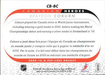 2009-10 O-Pee-Chee - Canadian Heroes #CB-BC Braydon Coburn Back