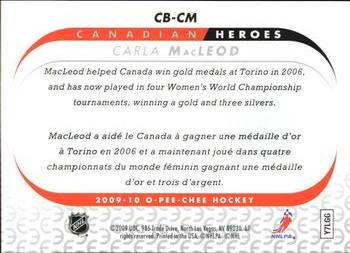2009-10 O-Pee-Chee - Canadian Heroes #CB-CM Carla MacLeod Back