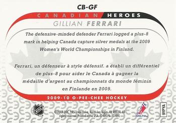 2009-10 O-Pee-Chee - Canadian Heroes #CB-GF Gillian Ferrari Back