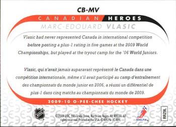 2009-10 O-Pee-Chee - Canadian Heroes #CB-MV Marc-Edouard Vlasic Back