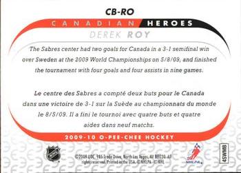 2009-10 O-Pee-Chee - Canadian Heroes #CB-RO Derek Roy Back