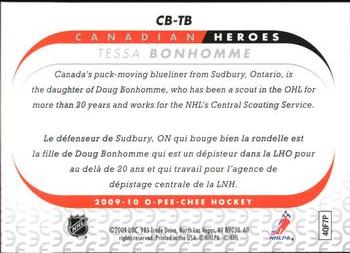 2009-10 O-Pee-Chee - Canadian Heroes #CB-TB Tessa Bonhomme Back