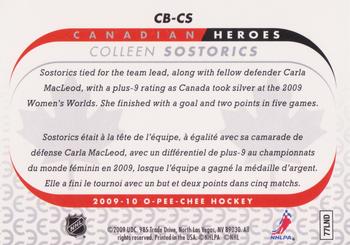2009-10 O-Pee-Chee - Canadian Heroes #CB-CS Colleen Sostorics Back