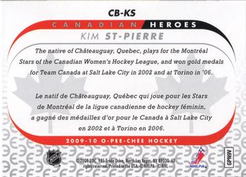 2009-10 O-Pee-Chee - Canadian Heroes #CB-KS Kim St-Pierre Back