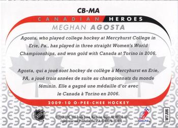 2009-10 O-Pee-Chee - Canadian Heroes #CB-MA Meghan Agosta Back