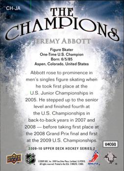 2009-10 Upper Deck - The Champions #CH-JA Jeremy Abbott Back